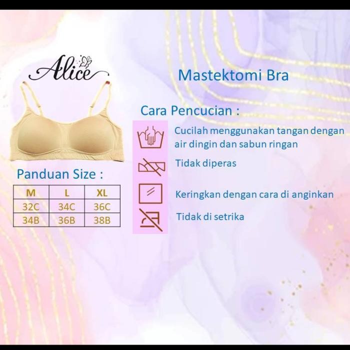 Alice Bra Beha BH Mastektomi Tanpa Kawat Breast Cancer Katun