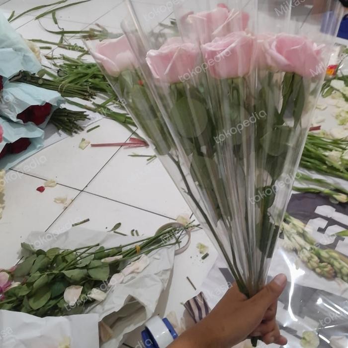 SALE BUKET BUNGA MAWAR PINK 1 TANGKAI BUNGA ASLI SEGAR