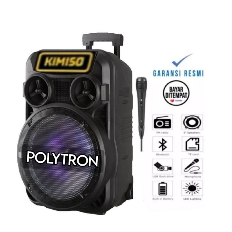 SPEAKEE BLUETOOTH MP3 SALON 3381 POWER BASS KIMISO / POLYTRON KARAOKEAN GRATIS MIC KARAOKEN BISA