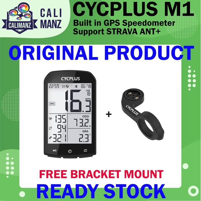 Cycplus M1 Speedometer Gps Sepeda Support Strava Ant+ Harga Promo