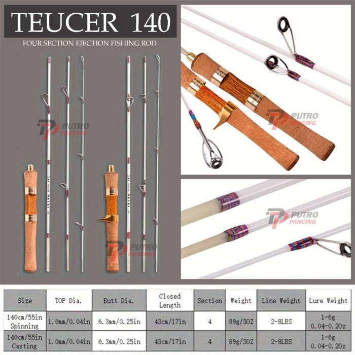 Rod Joran TEUCER 140 XUL Super Soft Stream Rod Fiber glass hollow Trout Rod