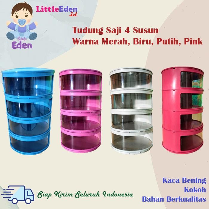 SALE TUDUNG SAJI 4 N TEMPAT MAKANAN BERTINGKAT (MERAH, PUTIH, PINK) KLJ