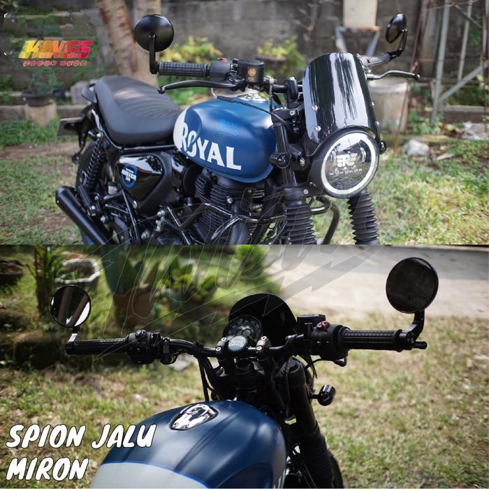 SPION JALU STANG CLASSIC TWISTIC MARON FULL ALUMINIUM ROYAL ENFIELD