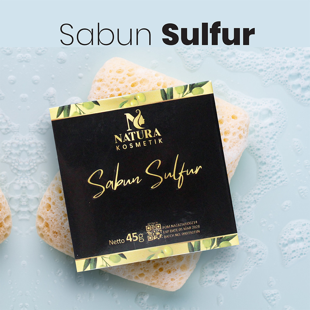 Sabun Sulfur Natura Kosmetik Atasi Jerawat Panu  Gatal Kulit Sehat Alami Untuk Eksim, Panu, Scabies