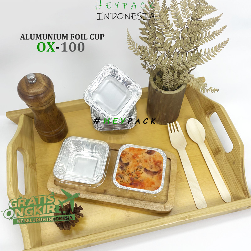 Alumunium Foil Tray Cup OX100 Bolu Mini Macaroni Schotel Klapertart Brownies Spaghetti Brulee