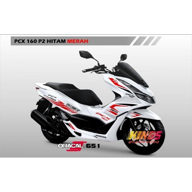 CUTTING STICKER DECAL CUTTING STRIPPING HONDA NEW PCX160 PCX 160 PUTIH