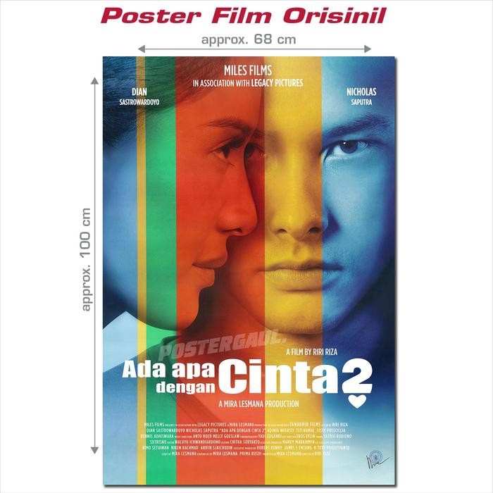 Stok Baru Poster Film ADA APA DENGAN CINTA 2 - original Indonesian one sheet