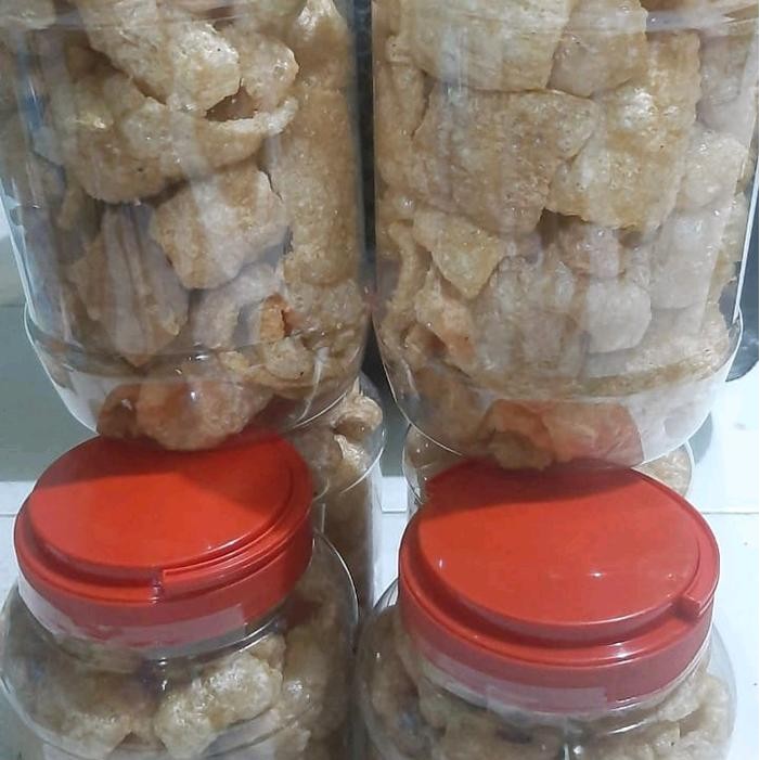 

Terlaris- Krupuk Babi Samcan Non Halal Rambak Toples Food Kerupuk Snack