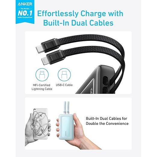 Anker Zolo Power Bank 20.000mAh 30W Max Fast Portable Charger with Built-in USB-C and MFi Certified