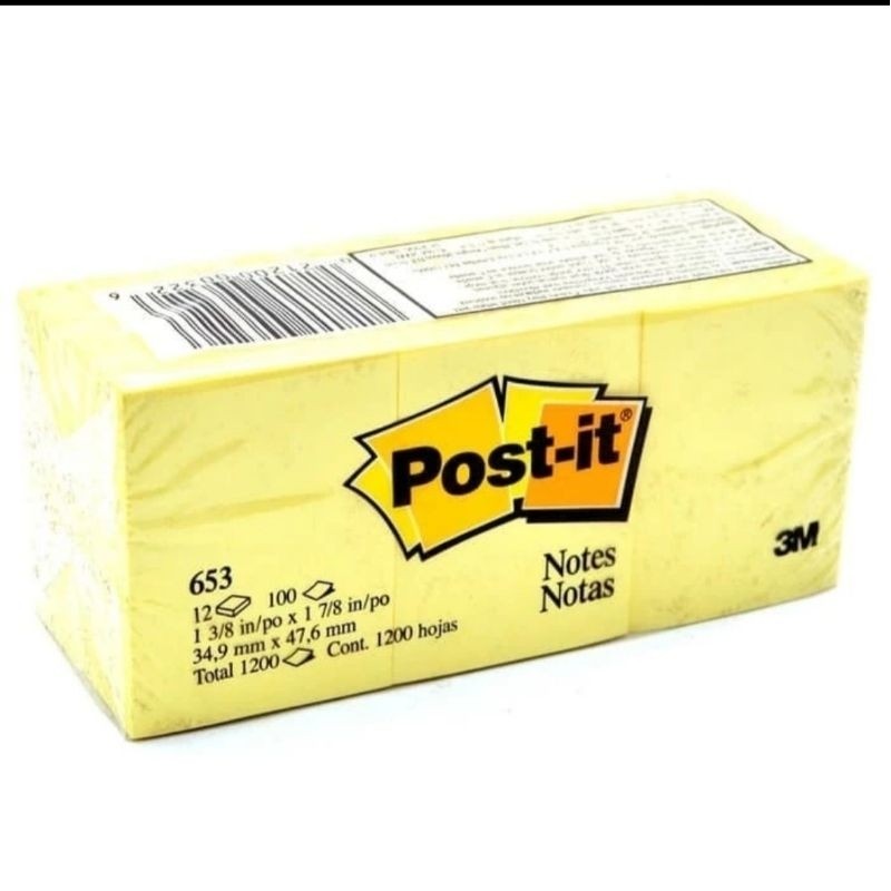 

Sticky Note Post It 3m 653 Yellow 12 Pad (1200 Lembar)