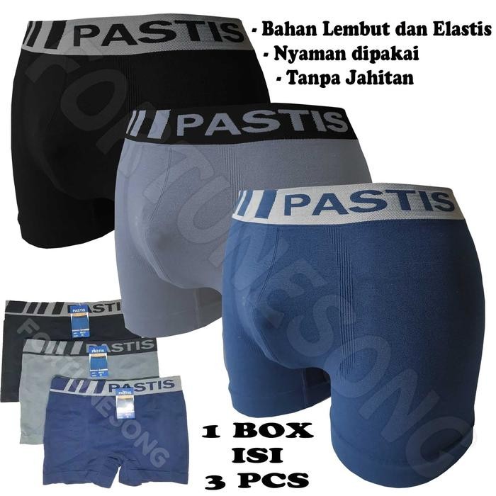 3 Pcs Celana Dalam Boxer Pria Pastis / Celana Dalam Pria Pastis