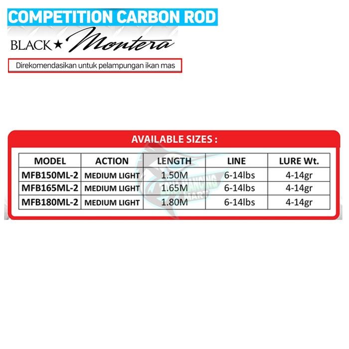 Sale terbaru Joran MAGURO BLACK MONTERA 150 - 165 - 180ML Pelampungan Ikan Mas Spinning Carbon Alat