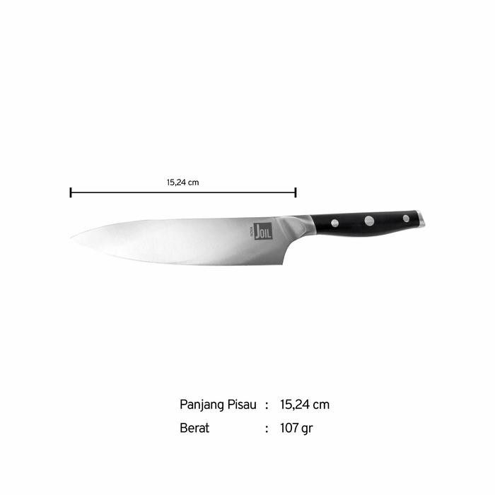 (Expert) Joil Pisau Dapur Utility Knife Baja 15 cm Stainless Steel Full Tang Ketajaman Tahan Lama