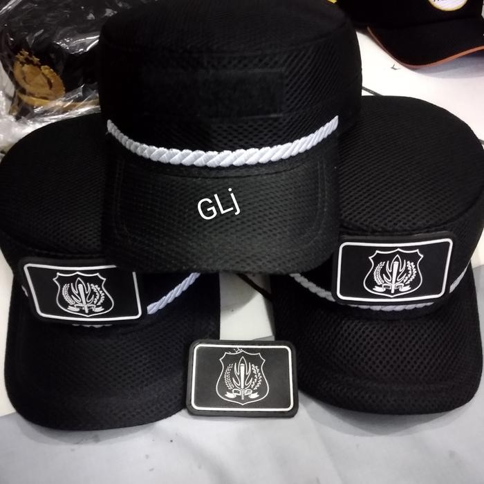 Topi komando ceper satpam hitam