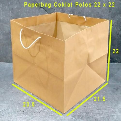 

Pesta- Paper Bag Coklat Polos 22x22 12 pc Tas Kertas Paperbag 22 x 22