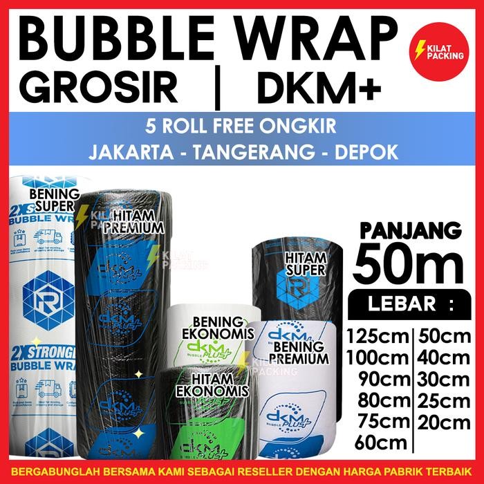

Pesta- PLASTIK BUBBLE WRAP PREMIUM BUBBLE WRAP DKM+ 125CM X 50M /ROLL