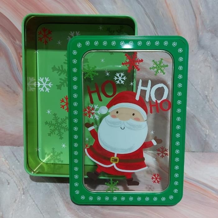 

Pesta- Tin Kaleng Merry Christmas Natal Persegi Kotak Cookies Candy 18.3x12.5