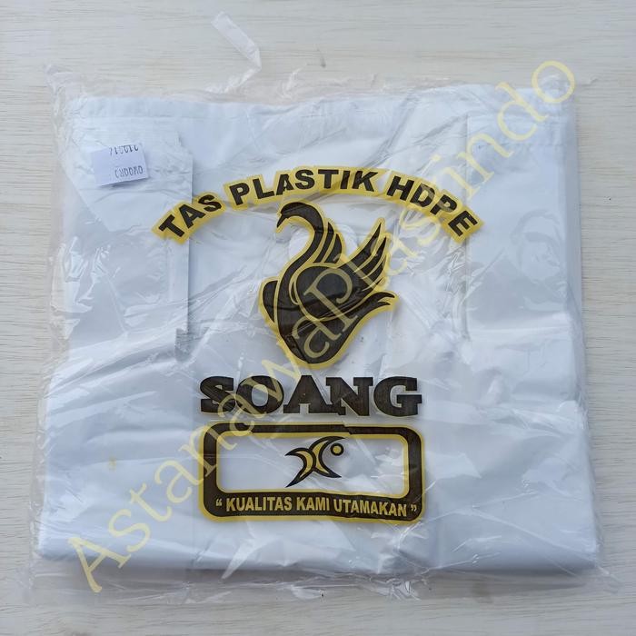 Pesta- Kantong plastik uk 24 HDPE 24x40 cm kresek putih susu merk soang murah