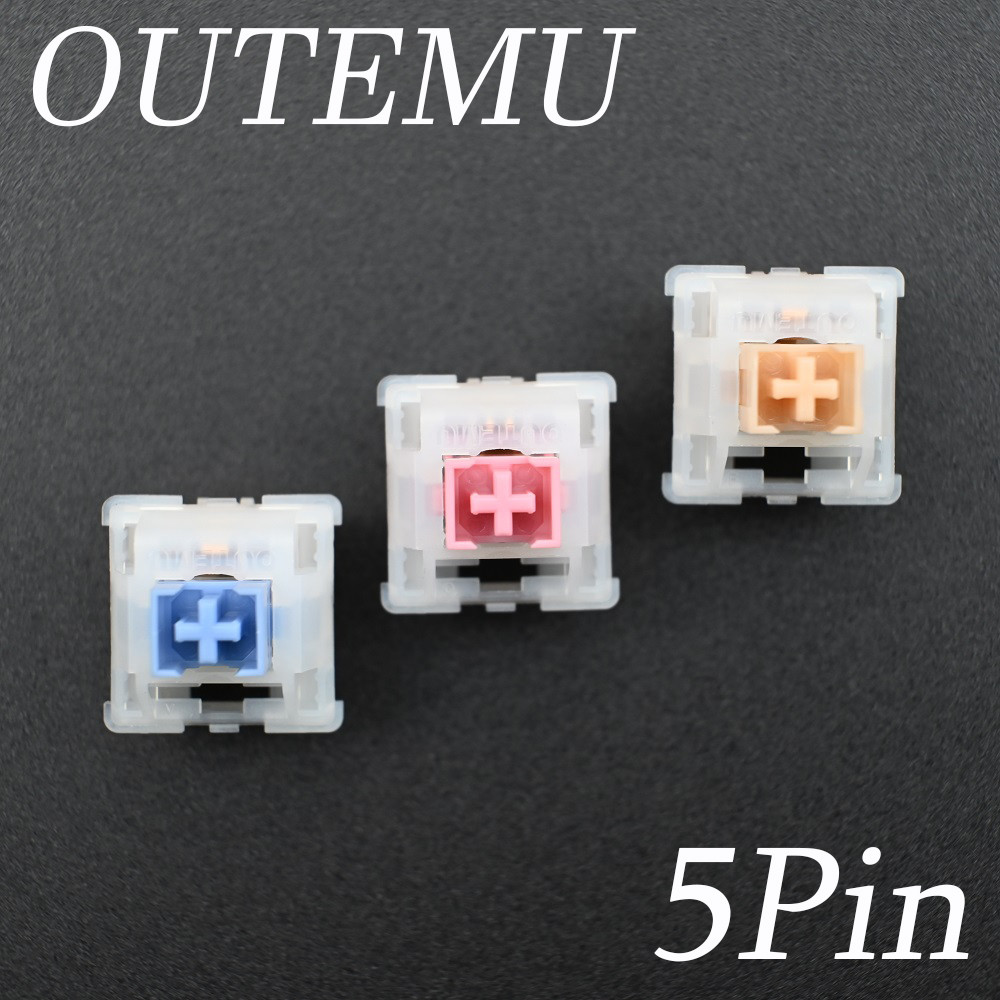 Outemu Switches Mechanical Keyboard Lubed Switch 5Pin Silent Tactile Linear Blue Pink Yellow Jade