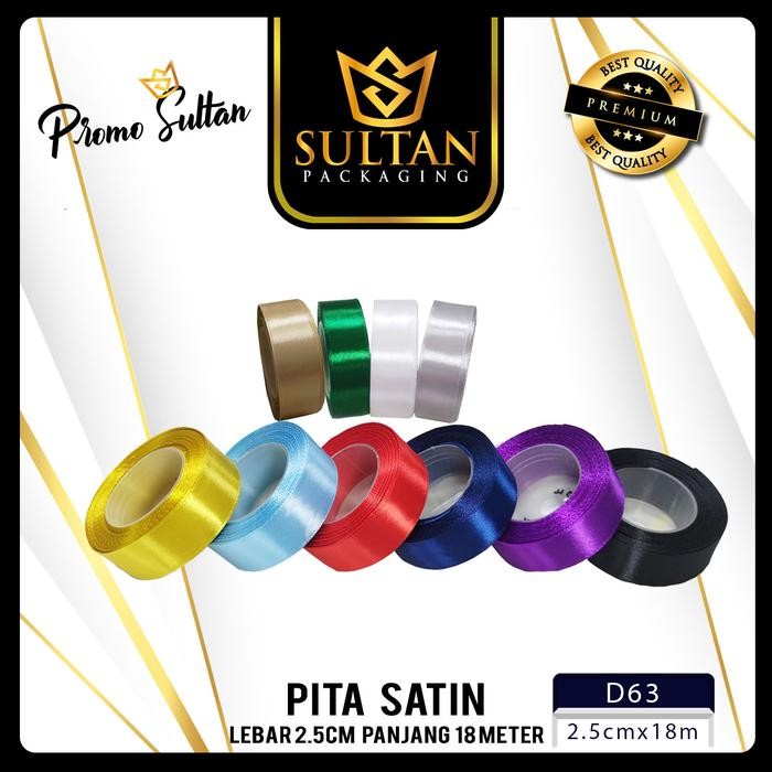 

Pesta- Pita Satin Ribbon Pita Kado 1 Inch(2,5CM)/Panjang 18meter Premium-D63