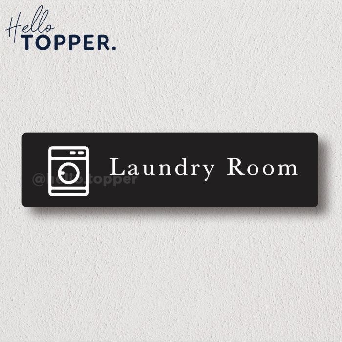 Akrilik Sign Board Label Signage UV Print - Laundry Room
