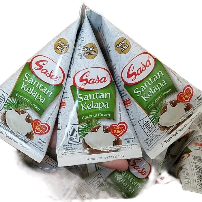 

10 pcs sasa santan kelapa cair kemasan 65 ml