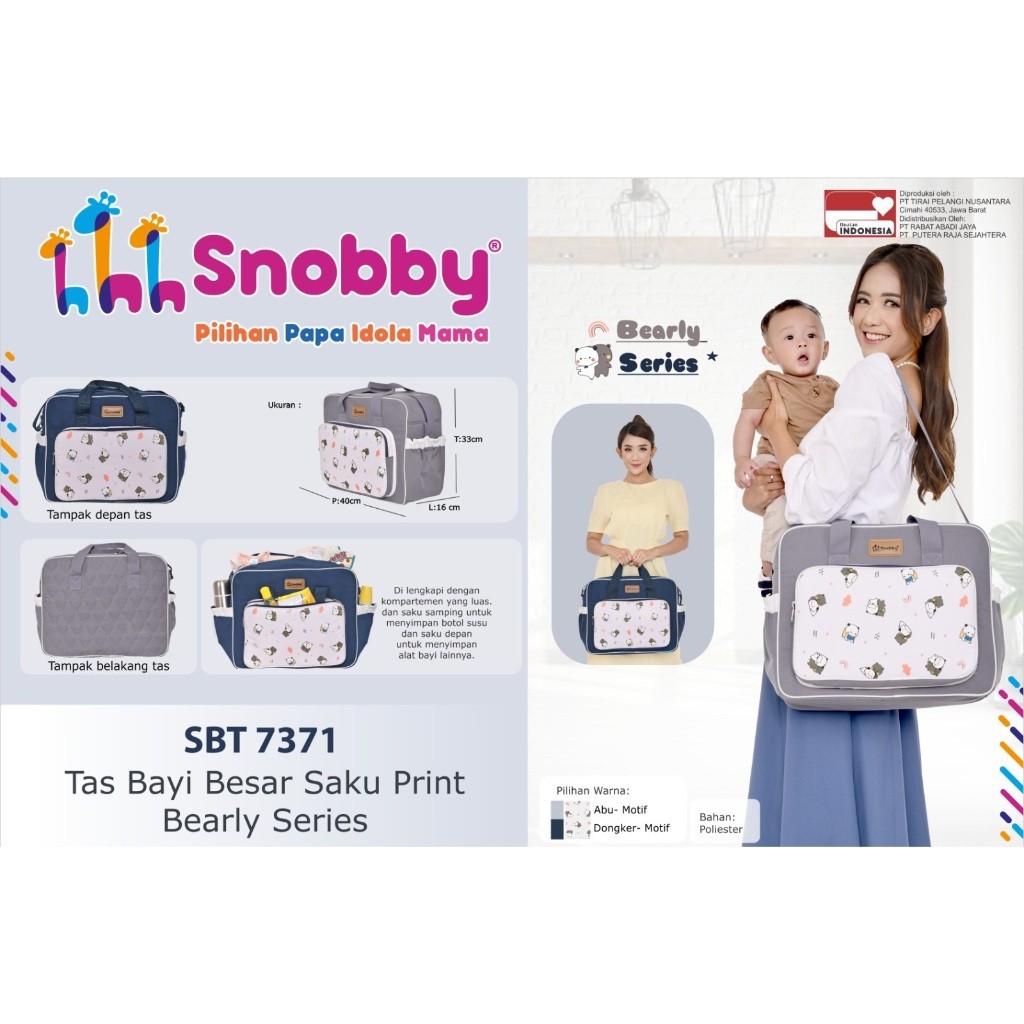 Snobby Tas Bayi Besar Sedang Kecil Ransel Bearly Series SBT7371 SBT7372 SBT7373 SBT7374