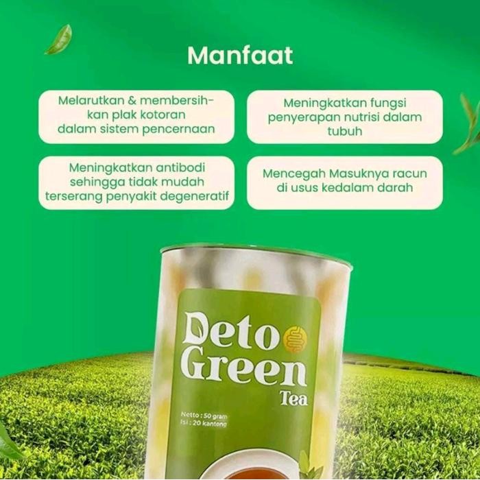 

Terlaris- Detogreen Tea Herbal Teh Hijau Isi 20 Pcs