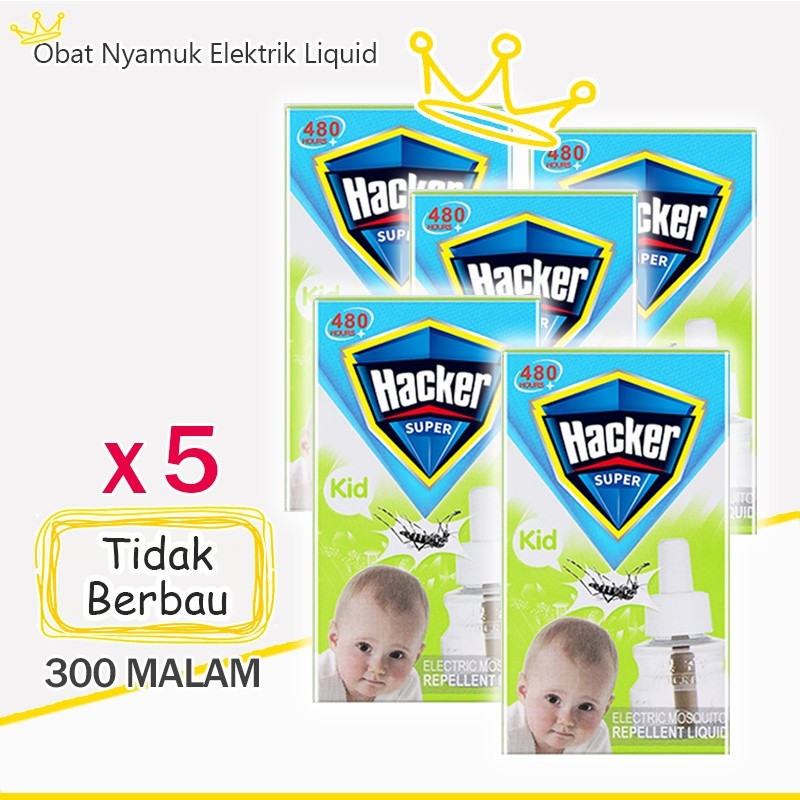 5 Botle Hacker Elektrik Refill / Hacker Anti Nyamuk Aman Untuk Bayi / Obat Nyamuk Elektrik