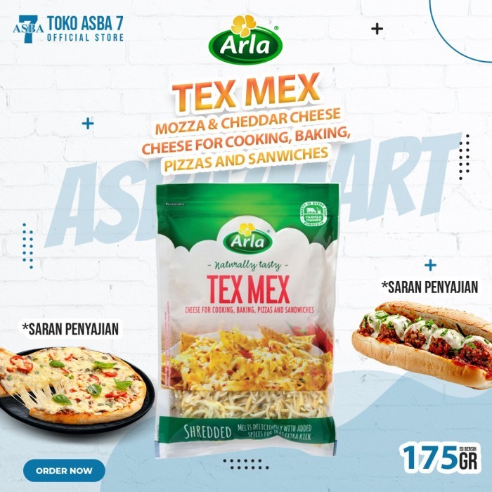 

BARANG TERLARIS ARLA TEX MEX MOZZA AND CHEDDAR PARUT 175 GR
