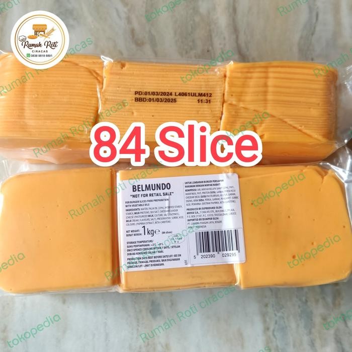 

BARANG TERLARIS BURGER CHEESE SLICE 75 SLICE CHEDDAR BELMUNDO BERGER KEJU TIPIS 1 KG