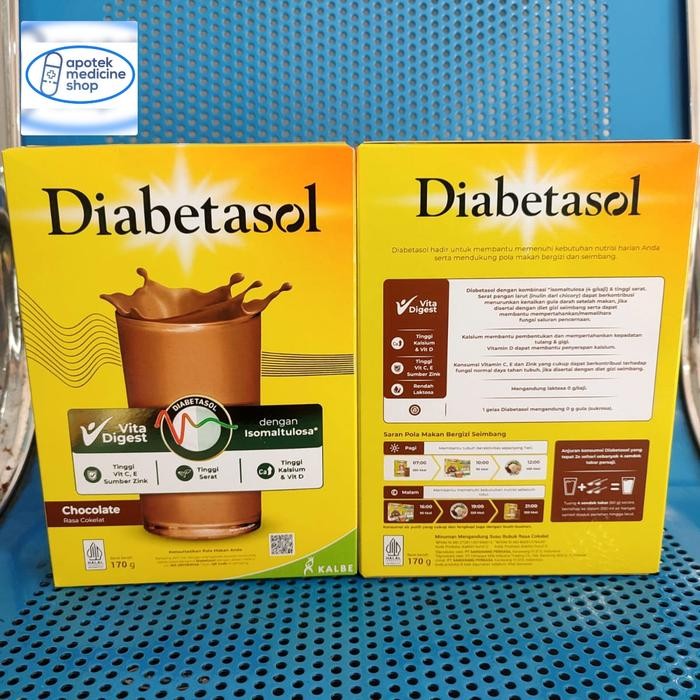 

BARANG TERLARIS Diabetasol Susu Nutrisi Penderita Diabetes 170gr Rasa Coklat