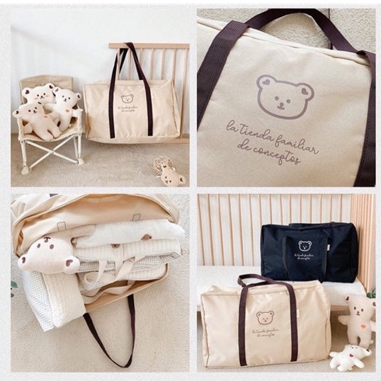 Mauve DTD Bear Tas Bayi Diapers Bag Baby Travel Size Jumbo Muat Banyak / Tas Bersalin / Hospital Bag