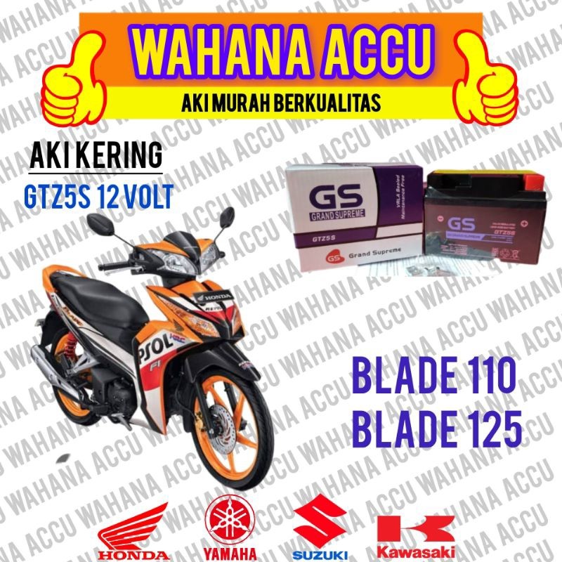 AKI MOTOR BLADE 110, BLADE 125 AKI KERING GS GRAND SUPREME 12V 4H