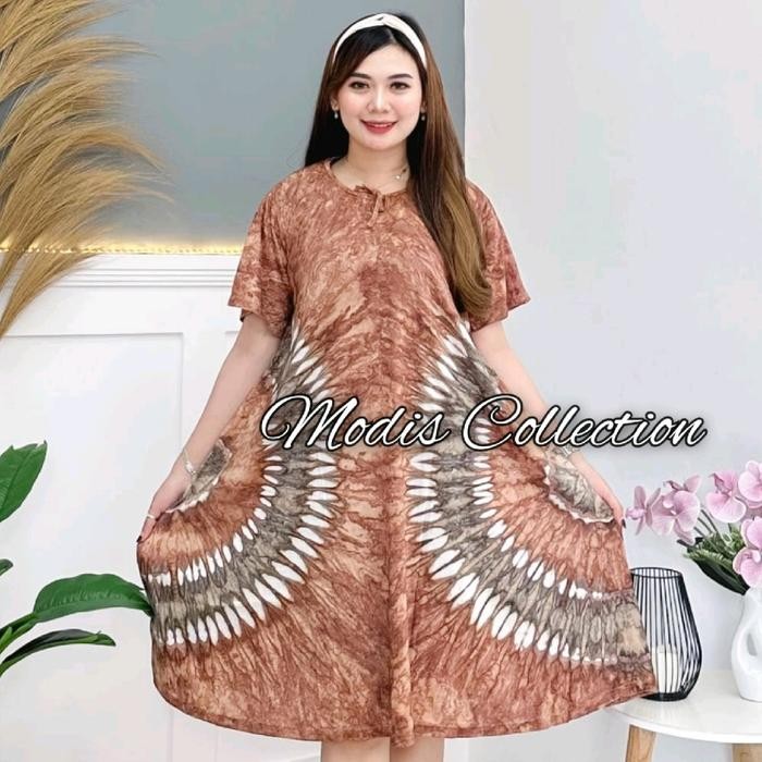 Promo Daster Kaos Payung Jumbo Wanita Dewasa Dada Tali Depan Tidak Busui Model Lengan Pendek Kerah