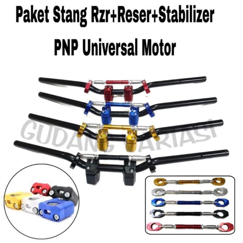 (Paketan)Stang RZR + Raiser + Palang Stang Stelan Paket 3in1 Stang Trail Beat Street X-Ride Klx Crf