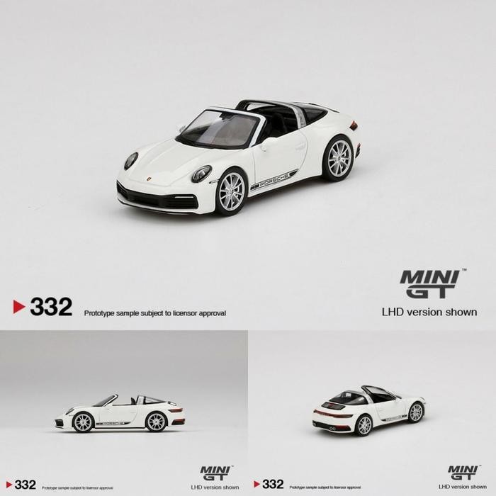 MINIGT 332 PORSCHE TARGA 4S WHITE DIECAST MINI GT MGT