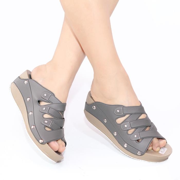 Sandal Wanita Wedges Sendal Perempuan Selop Slop Hak Tinggi Pesta Kondangan Kekinian Terbaru High