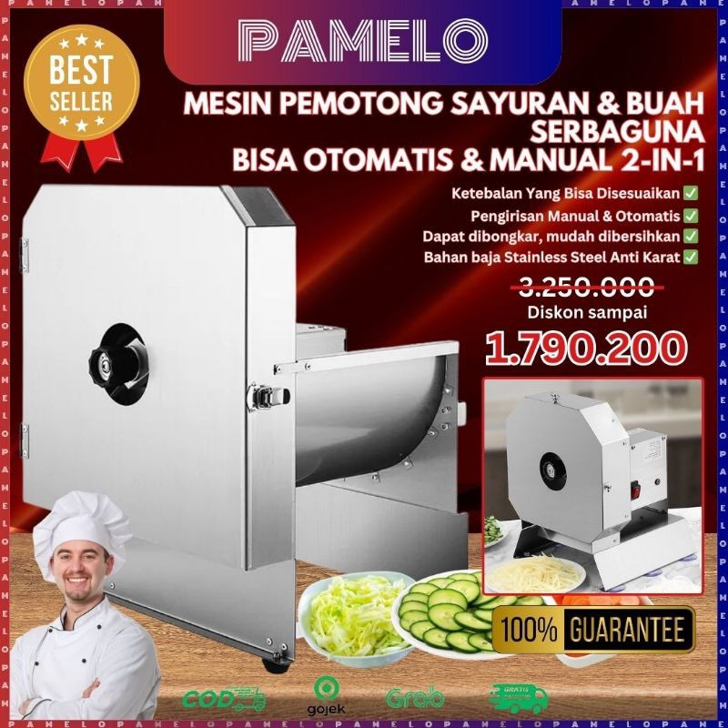 Mesin Pemotong Pengiris Sayuran Elektrik Mustofa Iris Bawang Kentang Wortel Basreng Multifungsi