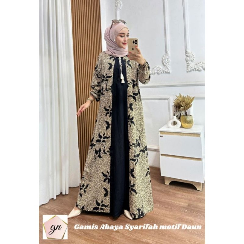 Gamis Abaya Syarifah/Gamis Cardigan Batik/Gamismurah/Gamis Abaya
