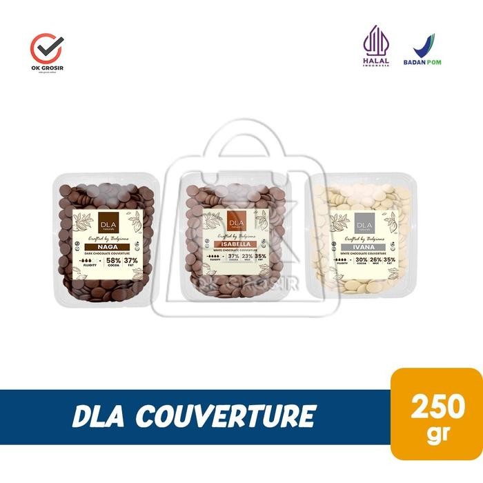 

Dark Chocolate Couverture DLA Natural / Dark Coklat (250 gr)
