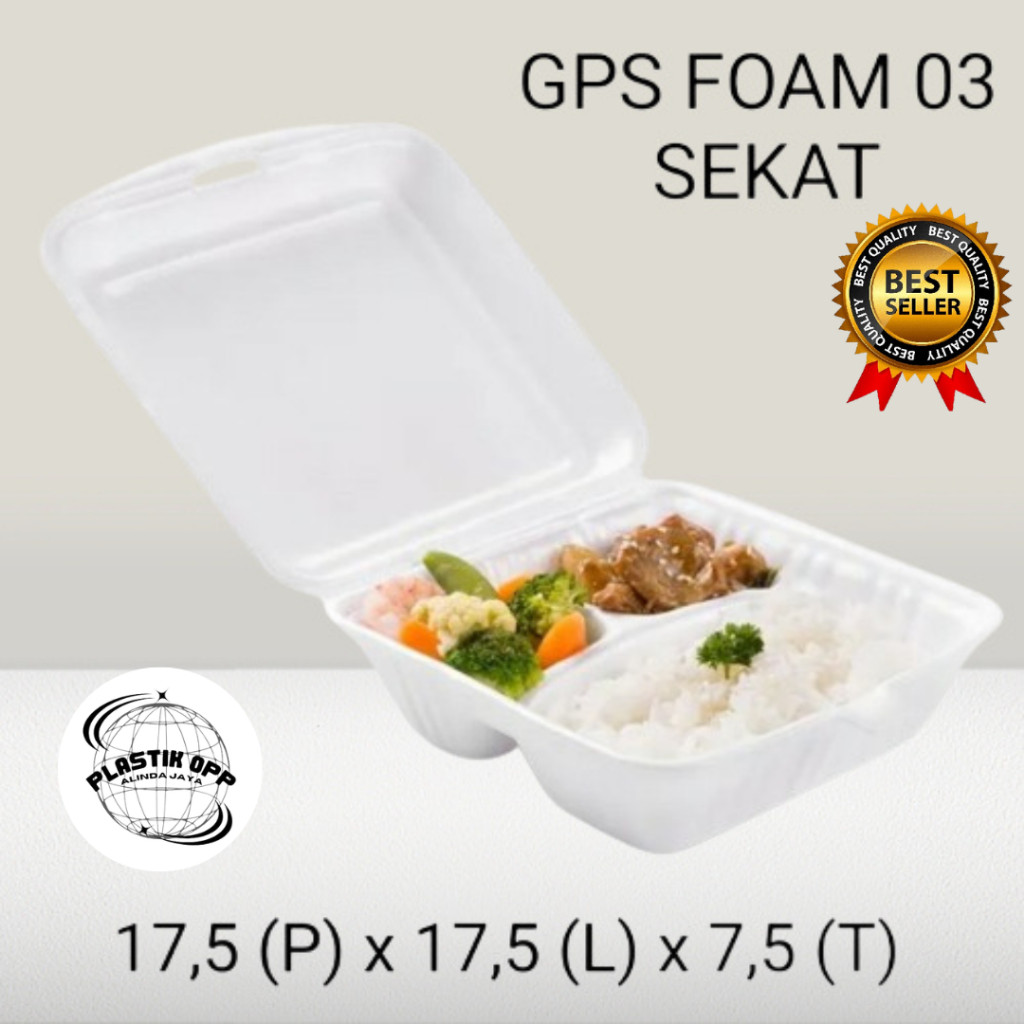 Makmur_55 Isi 100Pcs Sterofoam Sterofom Styrofoam Styrofom Foam Fom Box Kotak Gabus Tempat Nasi