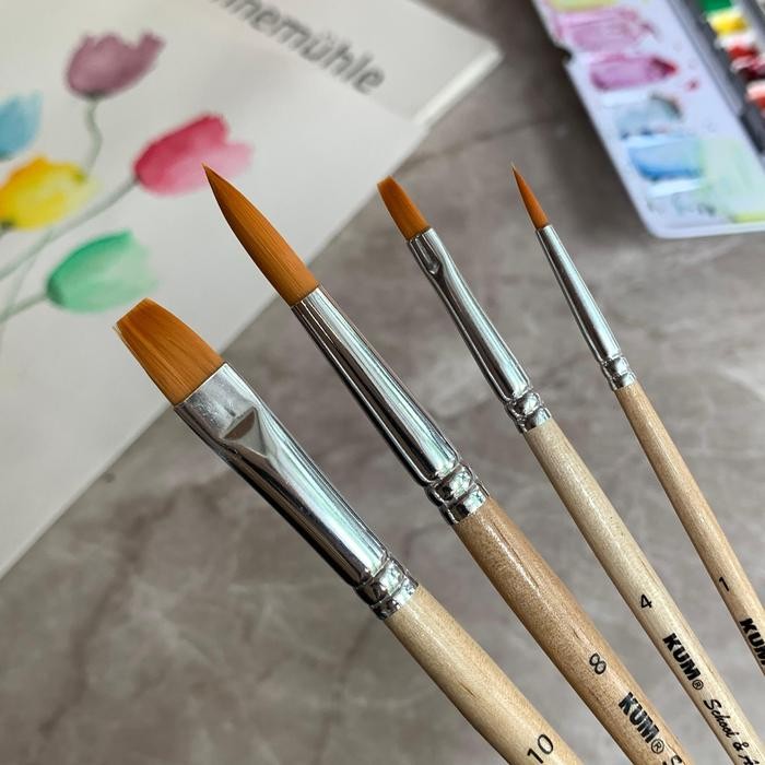 

Kuas Lukis Kum School And Art Brush Set 4 Short Handle