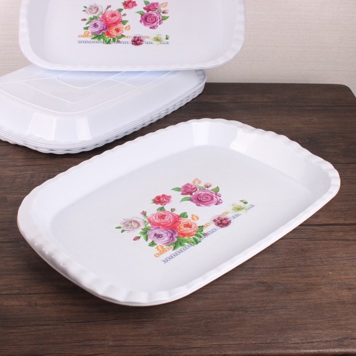 Terlaris BAKI/NAMPAN PLASTIK SEGI EMPAT MURAH FANG FANG PUTIH