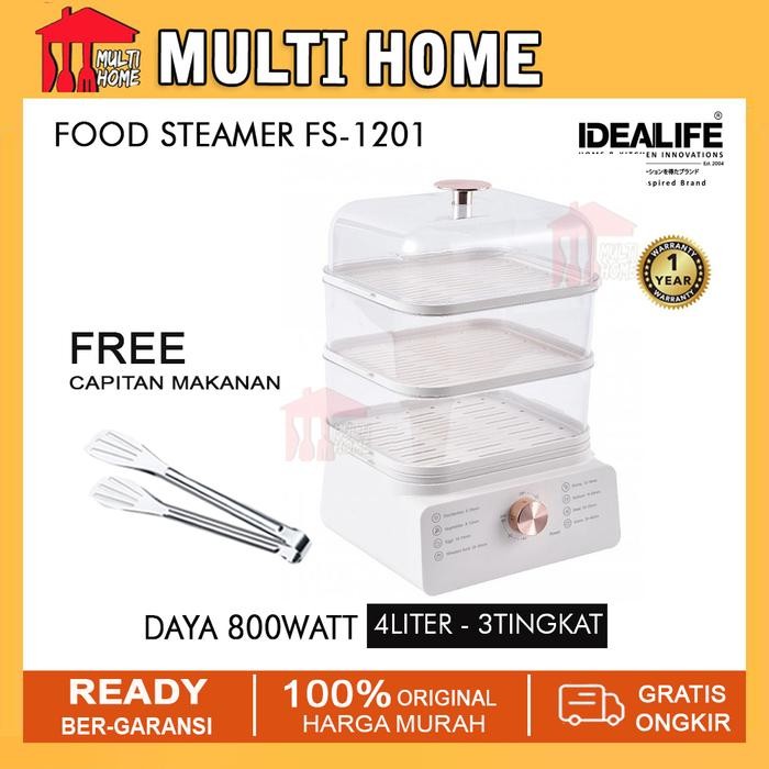 Idealife Food Steamer Idealife / Pengkukus Makanan FS-1201 (3 Layer)
