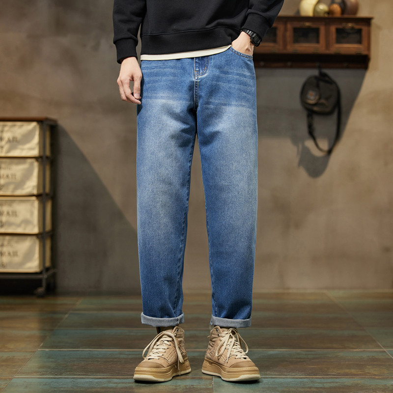 Baggy Pants Loose Fit Retro Blue Harem Pants Vintage Clothes Baggy Jeans Men Fit Harem Pants Wide