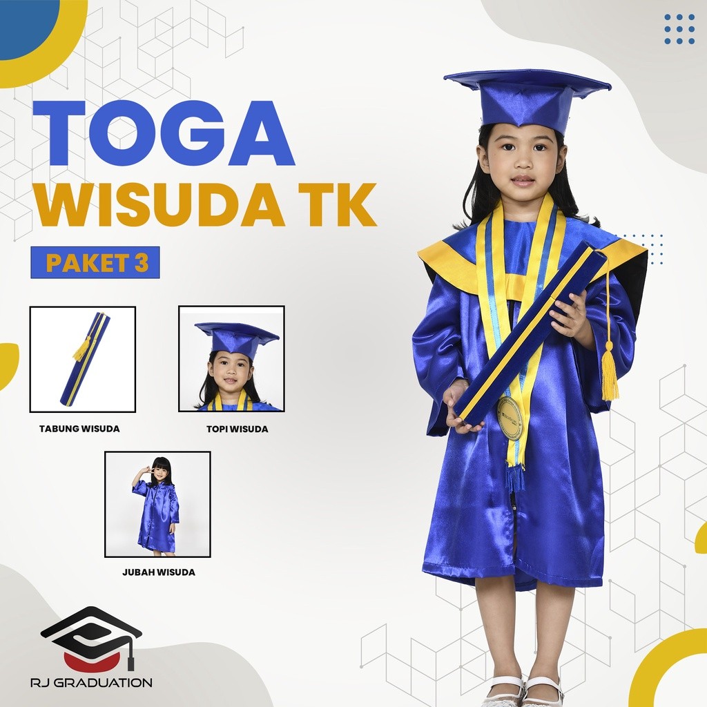 Beaded Bloom Paket Toga Wisuda Tk / Jual Paket Toga Wisuda Paud / Jubah Wisuda Anak / Perlengkapan