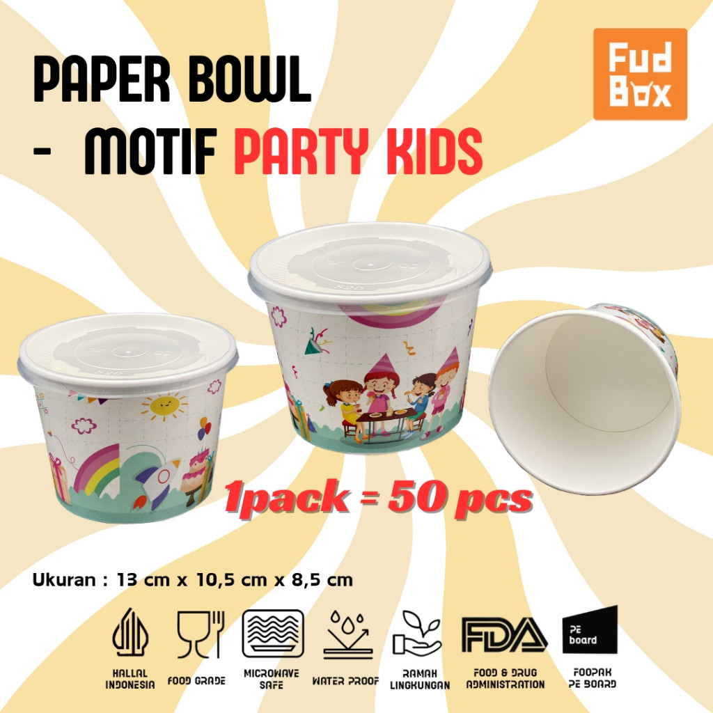 Beaded Bloom (1Pack=50Pcs)Rice Bowl / Paper Bowl 800 Ml Tahan Panas Cocok Untuk Makanan Kuah Design