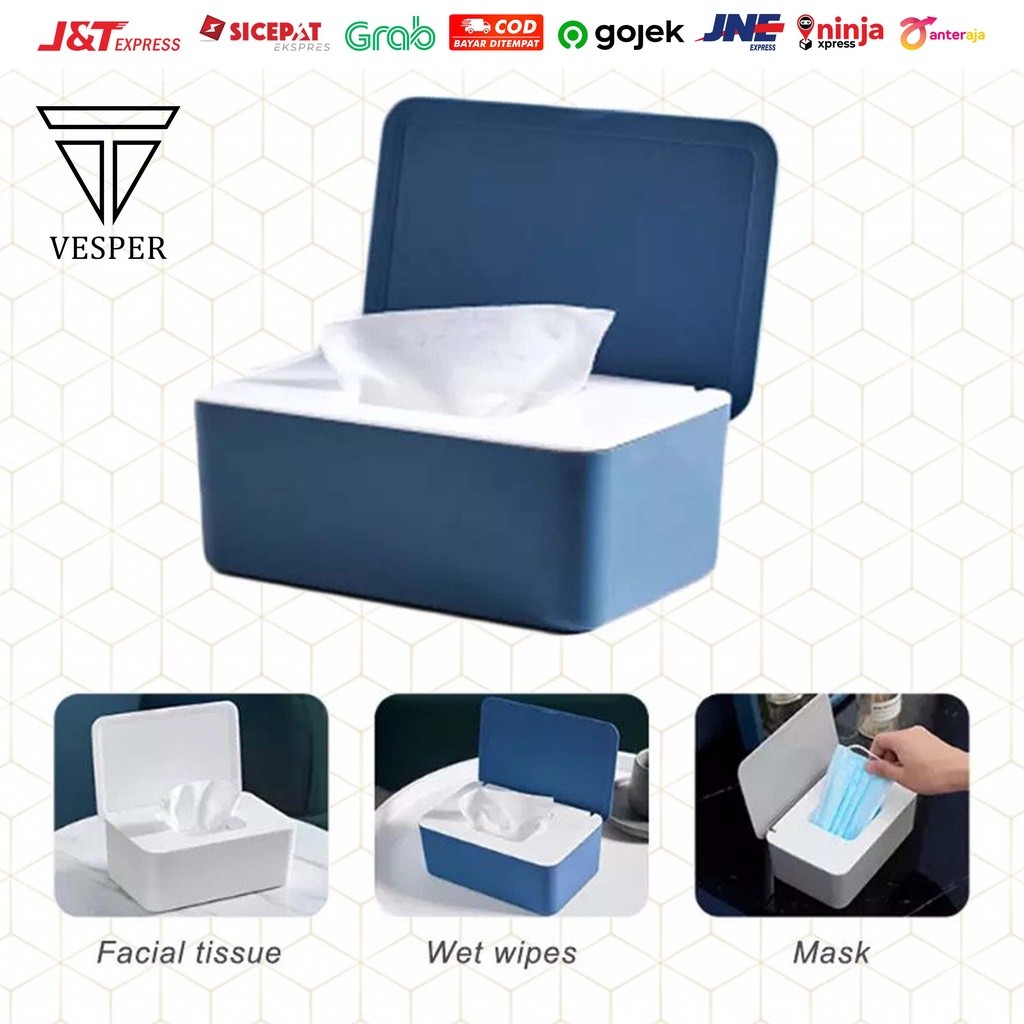 tempat kotak box tisu masker medis serbaguna ( BISA CUSTOM NAMA atau LOGO ) / mask tissue storage