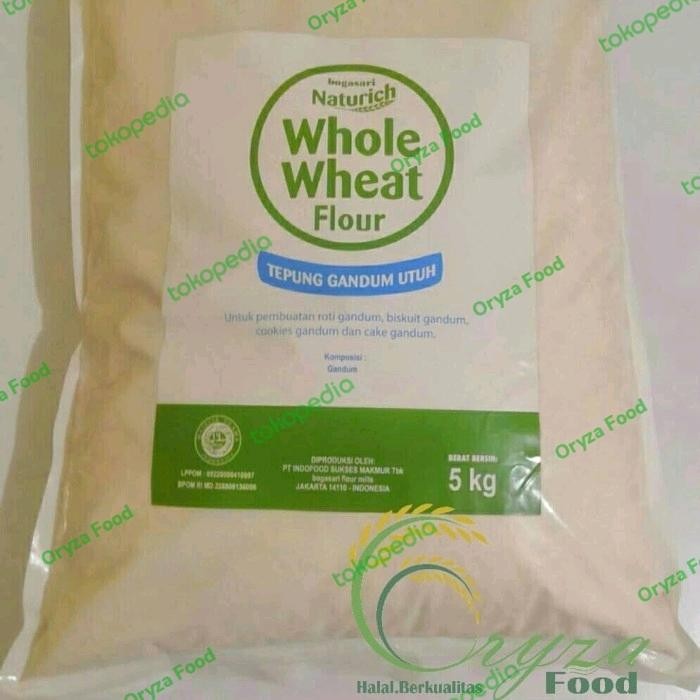 

Viral Tepung Gandum Utuh Whole Wheat Flour Bogasari Naturich 5Kg. Cod